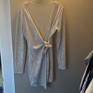 Mini iridescent dress made by NYC designer Lyrnia Label. Never been worn.